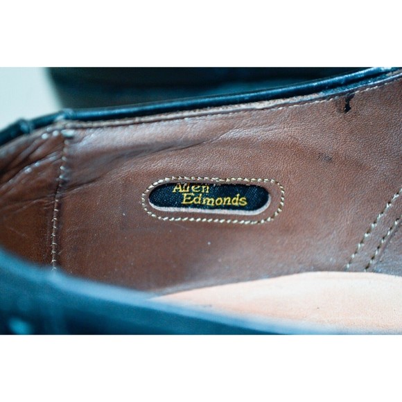 ALLEN EDMONDS CHESTER US 12 A BLACK LEATHER WINGTIP CLOSED VAMP - Picture 8 of 8